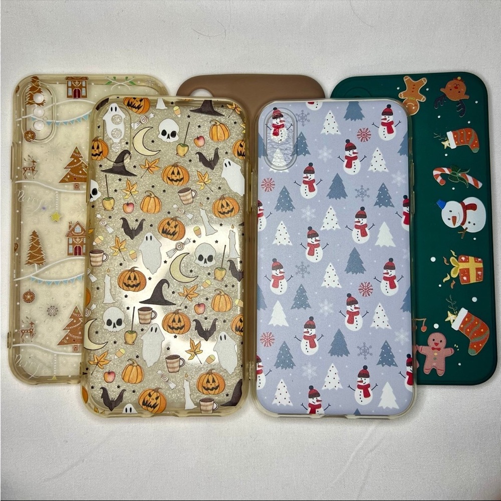 Set of Festive and Holiday iPhone XS Cases